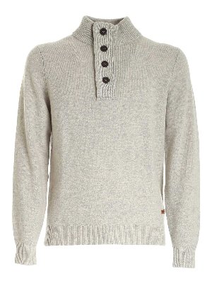 BARBOUR: maglia a collo alto e polo - Maglione Patch Half Zip grigio