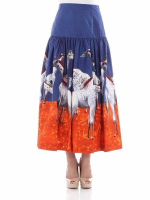 STELLA JEAN: Faldas largas - Falda Larga - Azul