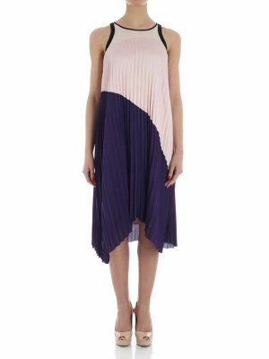 KARL LAGERFELD: short dresses - Pink and purple pleated dress