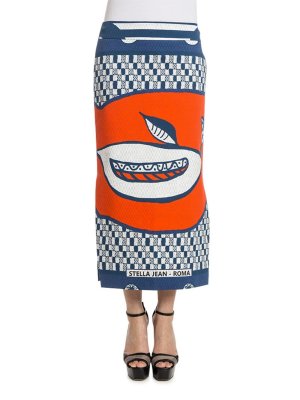 スカート Maison Margiela 'Bianchetto skirt (SI0MA0003S30561 967) Painted Denim Maxi Skirt (SI0MA0002-S30561-967-DENIM)