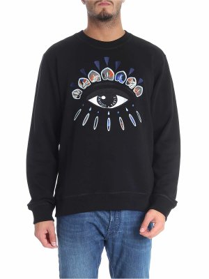 Sweatshirts Sweaters Kenzo Black sweatshirt with logo on the back 5SW1324MD99 SS19