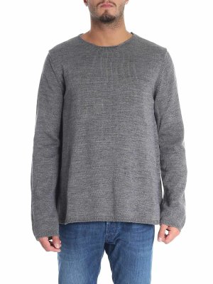 COMME DES GARCONS SHIRT: Strickpullover mit Rundhalsausschnitt - Rundhalspullover - Grau
