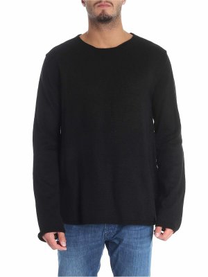 COMME DES GARCONS SHIRT: Strickpullover mit Rundhalsausschnitt - Rundhalspullover - Schwarz