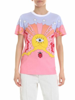 Vivetta: t-shirt - T-shirt rosa cosa stampa multicolor