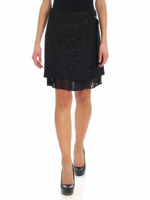 KARL LAGERFELD: mini skirts - Black wrap skirt
