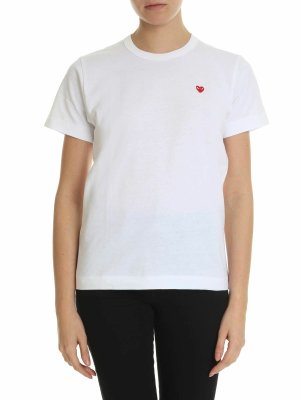 Comme des Garçons Play: T-shirts - T-Shirt - Blanc