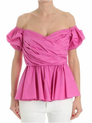 Vivetta: tops & shirts - Fuchsia cross top