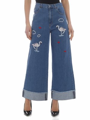 VALENTINO*クールで快適なスタイル*タイダイ裾 フレアジーンズ 2color ／ 4size 】カーゴデザインヴィンテージライクダメージ
