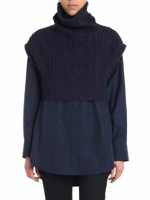 KENZO: shirts - Blue shirt with Mandarin collar