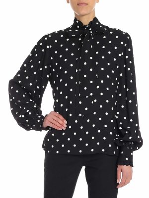 Vivetta: bluse - Blusa a pois nera