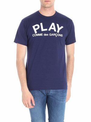Comme des Garçons Play: t-shirts - Blue Play T-shirt