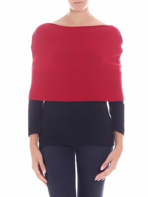 FUZZI: Turtlenecks & Polo necks - Red knitted cache-coeur