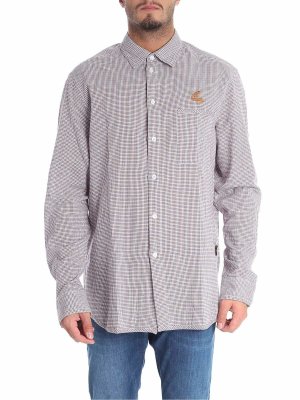 VIVIENNE WESTWOOD ANGLOMANIA: shirts - White check shirt with logo