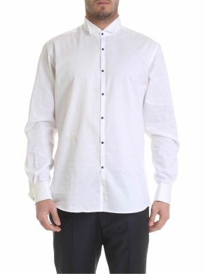 KARL LAGERFELD: shirts - White shirt with studded buttons