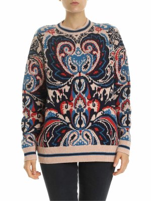 SEE BY CHLOE': crew necks - Pink pullover with contrasting pattern