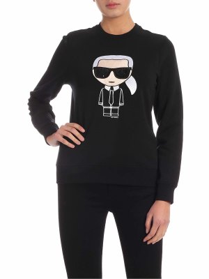 KARL LAGERFELD: t-shirts - Ikonik Karl sweatshirt in black