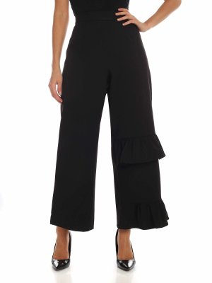 Vivetta: casual trousers - Black trousers with flounces