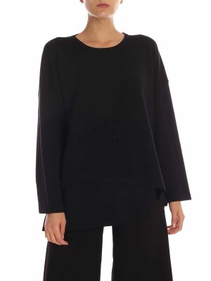 FUZZI: Suéteres con cuello pico - Suéter Cuello Redondo - Negro