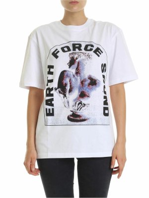 McQ Alexander Mcqueen: t-shirts - Earth Force Sound T-shirt in white
