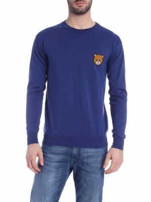 MOSCHINO: Pull col rond - Pull Col Rond - Bleu