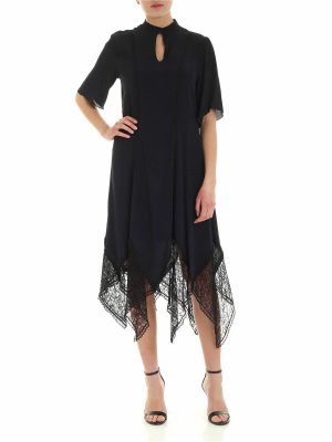 SEE BY CHLOE': maxi dresses - Viscose and silk midi dress in dark blue