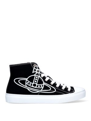 VIVIENNE WESTWOOD: trainers - Plimsoll High Top sneakers in black