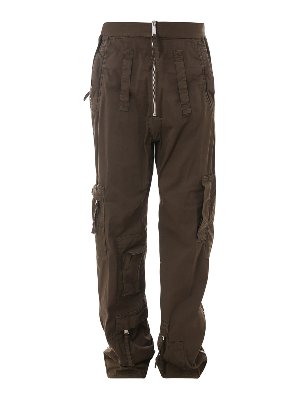 DSQUARED2: casual trousers - Green cotton cargo trousers