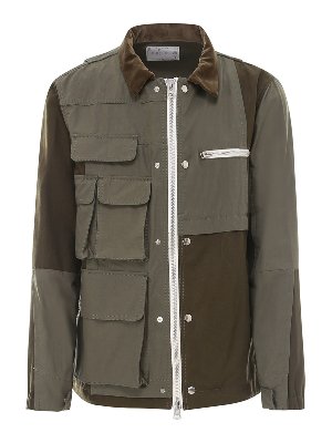 Sacai: casual jackets - Two-tone cargo jacket