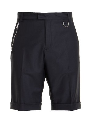 LES HOMMES: Trousers Shorts - Black wool bermuda shorts