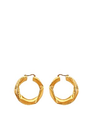 JIL SANDER: earrings - Gold-tone resin earrings