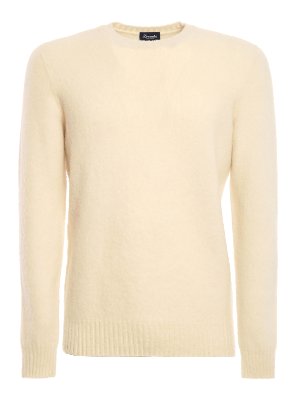 DRUMOHR: Strickpullover mit Rundhalsausschnitt - Rundhalspullover - Weiß