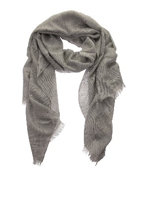 BRUNELLO CUCINELLI: scarves - Cashmere and silk sequined scarf