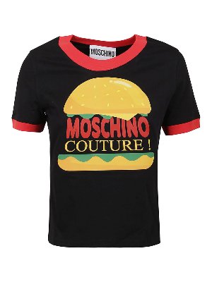 MOSCHINO: t-shirts - Hamburger print T-shirt
