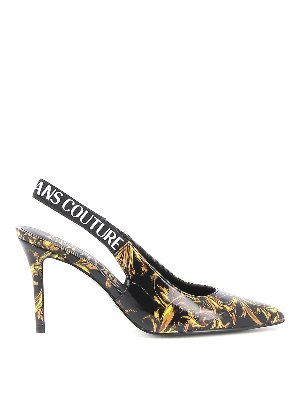 Versace Jeans Couture: court shoes - Baroque print slingbacks