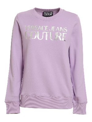Versace Jeans Couture: Sweatshirts & Sweaters - Laminated logo sweatshirt