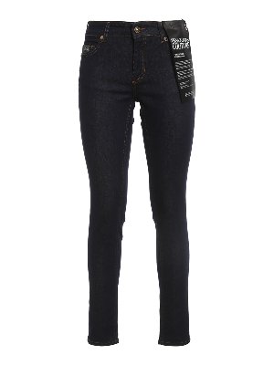 Versace Jeans Couture: straight leg jeans - Logo embroidery jeans