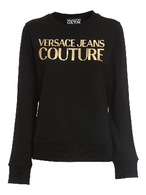 Versace Jeans Couture: Sweatshirts & Sweaters - Laminated logo sweatshirt