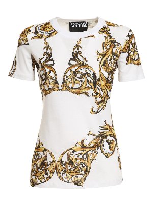 Versace Jeans Couture: t-shirts - Baroque print T-shirt