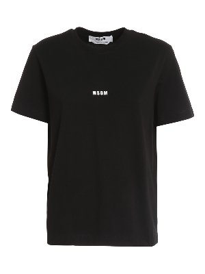 Tシャツ・カットソー GIVENCHY BLACK TOP WITH LOGO PLATE Embroidered Logo Slim Fit T-Shirt - Black – Feature