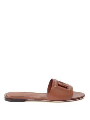 DOLCE & GABBANA: sandals - Bianca leather slides