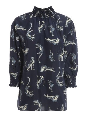 KARL LAGERFELD: blouses - Cheetah print silk blouse