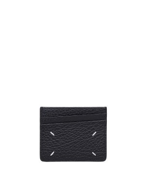 Maison Margiela: wallets & purses - Black leather card holder