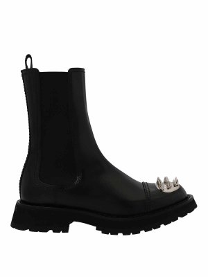 424 Leather ankle boots - Black - Men | 33424Q0822661999