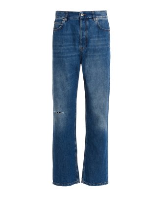 LOEWE: straight leg jeans - Destroyed detail jeans