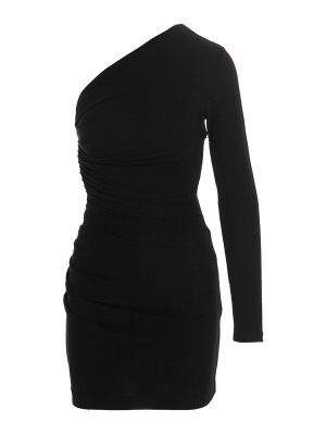 Elisabetta Franchi All over logo one-shoulder dress Elisabetta Franchi All over logo one-shoulder dress