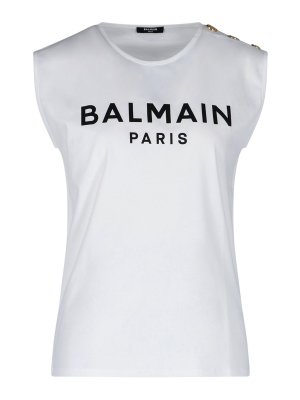 Balmain: Tops y camisetas sin mangas - Top - Blanco