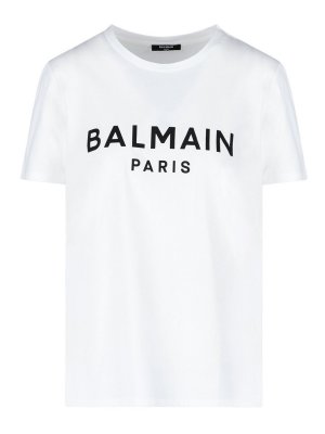 Balmain: t-shirts - Logo printed T-shirt