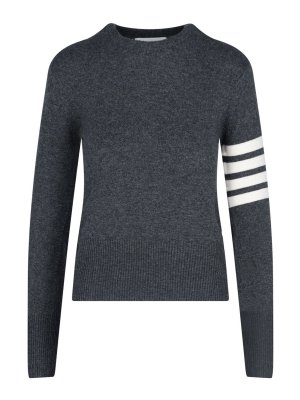 THOM BROWNE: crew necks - 4-bar cashmere sweater