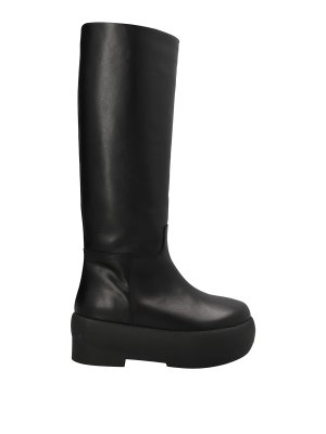 ミドルブーツ MOU Women Boots MUFW101002BCBKG Black Mou Leather slip-on boots - Black - Women | MUFW101052BCBKG