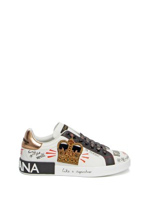 DOLCE & GABBANA: trainers - Portofino printed sneakers